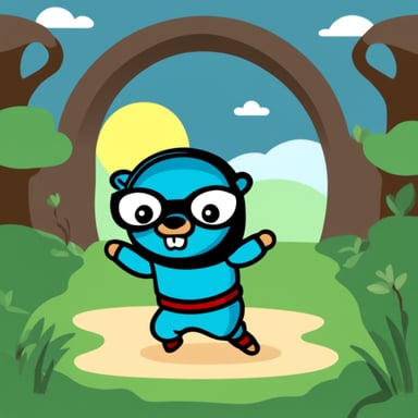 Go Blue Gopher as a ninja