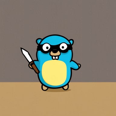 Go Blue Gopher as a ninja