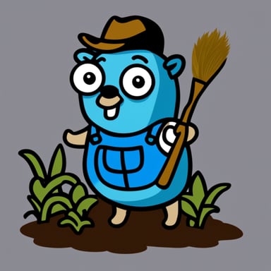 Go Blue Gopher as a farmer