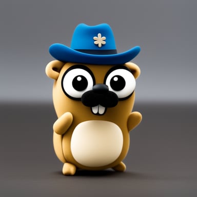 Go Blue Gopher as a 1940s German character with a mustache