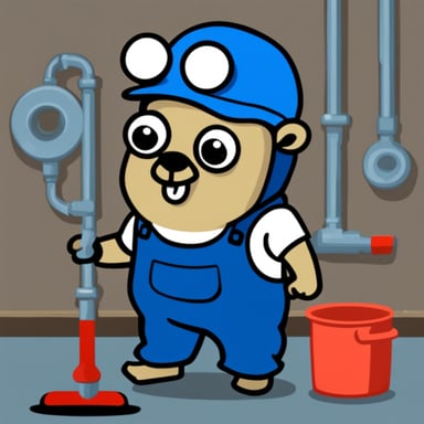 Go Blue Gopher as a plumber
