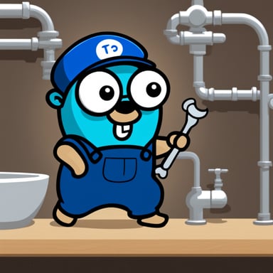 Go Blue Gopher as a plumber