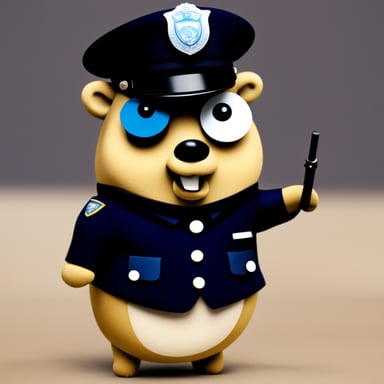 Go Blue Gopher as a police officer in the UK.