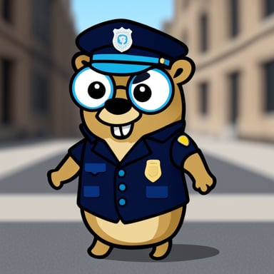 Go Blue Gopher as a police officer in the UK.