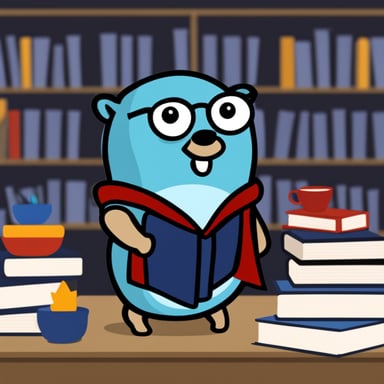 Go Blue Gopher as a nerd.