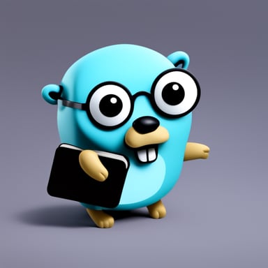 Go Blue Gopher as a nerd.