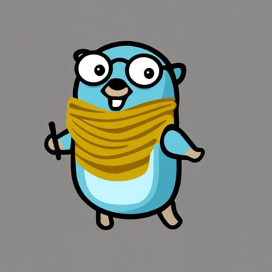 Go Blue Gopher as a nerd.