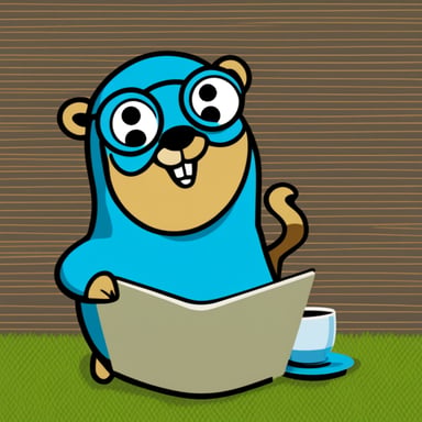 Go Blue Gopher writing idiomatic Golang code