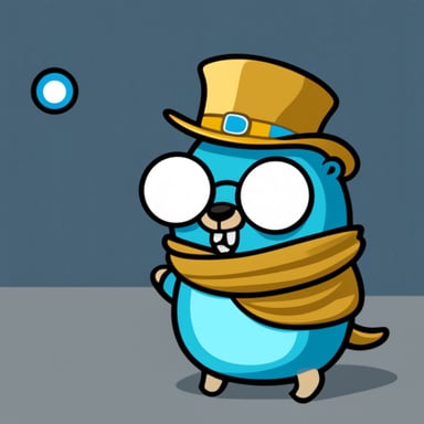 Go Blue Gopher writing idiomatic Golang code