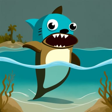 Go Blue Gopher as a shark.