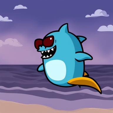 Go Blue Gopher as a shark.