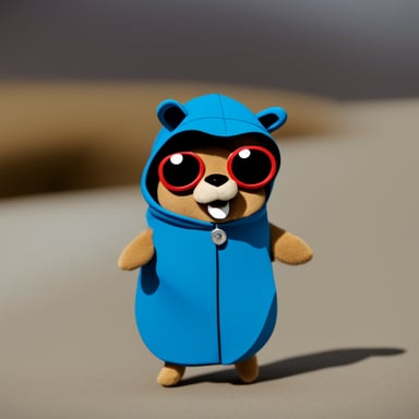Go blue gopher wearing paprika costume.