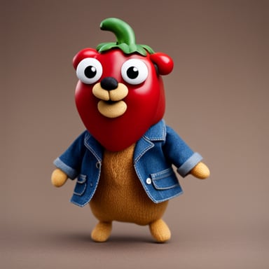 Go Blue Gopher wearing a bell pepper outfit as a jacket