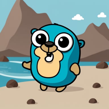 Go Blue Gopher as a cartoon character.