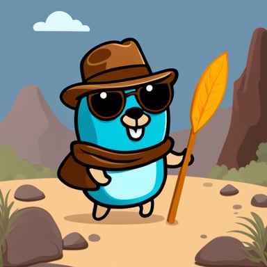 Go Blue Gopher as a cartoon character.