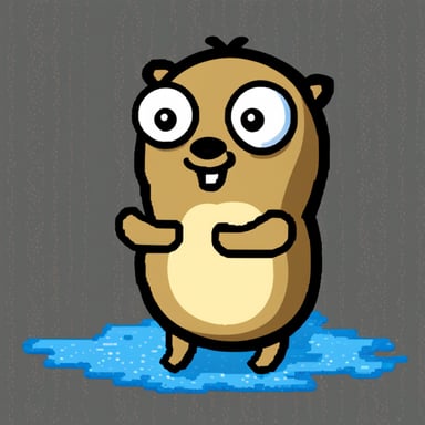 Go Blue Gopher in pixel art