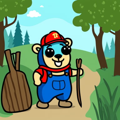 Go Blue Gopher as a Russian countryside worker.