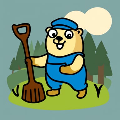 Go Blue Gopher as a Russian countryside worker.