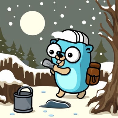 Go Blue Gopher is busy scraping ice.