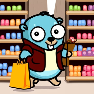 Go Blue Gopher goes shopping.