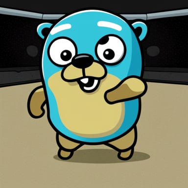 Go blue gopher as a MMA fighter.