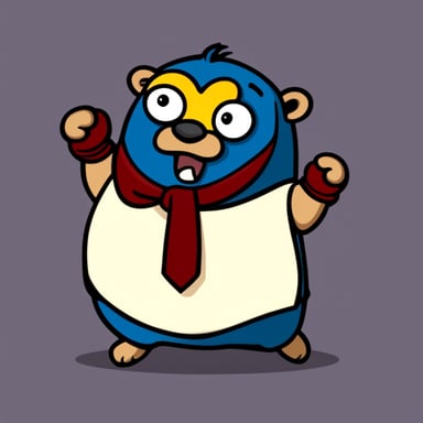 Go blue gopher as a MMA fighter.