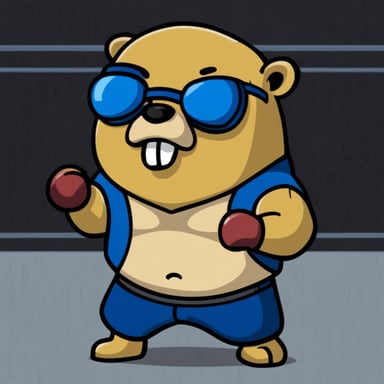 Go blue gopher as a MMA fighter.