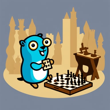 Go Blue Gopher playing chess.