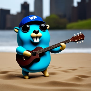 Go Blue Gopher with Wealthfront logo on it.