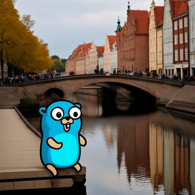 Go Blue Gopher with Gdansk city motives.