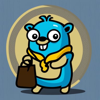 Go Blue Gopher with Python symbol