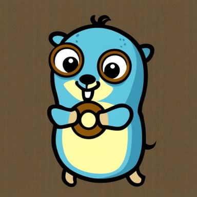 Go Blue Gopher with Python symbol