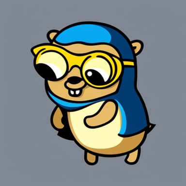 Go Blue Gopher with Python symbol