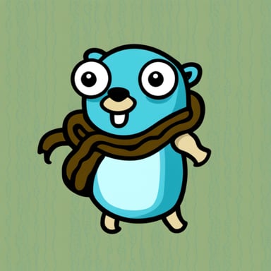 Go Blue Gopher with Python symbol