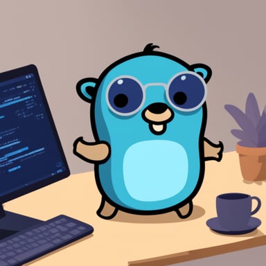 Go Blue Gopher, which is coding also on a Kotlin program.