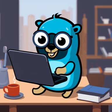 Go Blue Gopher, which is coding also on a Kotlin program.