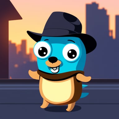 Go Blue Gopher, which is coding also on a Kotlin program.