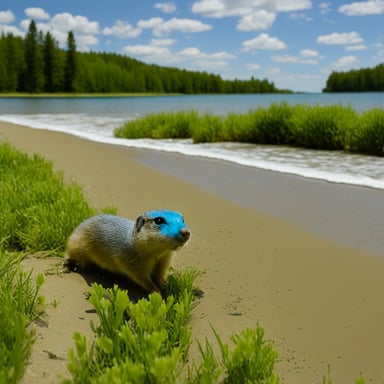 Go Blue Gopher looking for shallow shell.