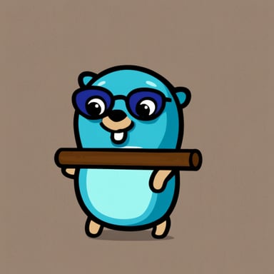 Go Blue Gopher sees the NodeJS icon and shows dislike.