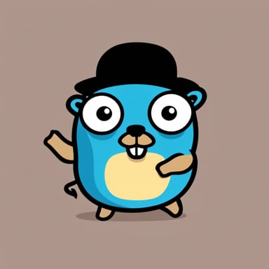 Go Blue Gopher sees the NodeJS icon and shows dislike.