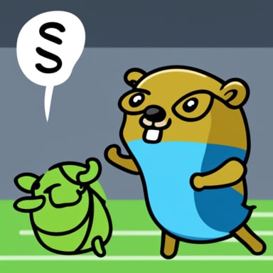Go Blue Gopher vs NodeJS fight