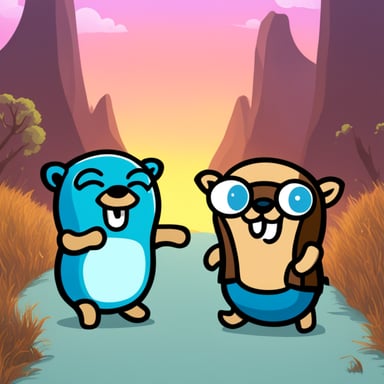 Go Blue Gopher vs NodeJS fight