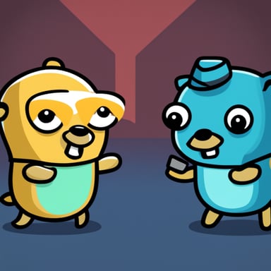 Go Blue Gopher vs NodeJS fight
