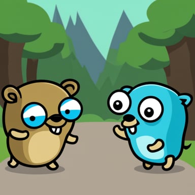 Go Blue Gopher vs NodeJS fight