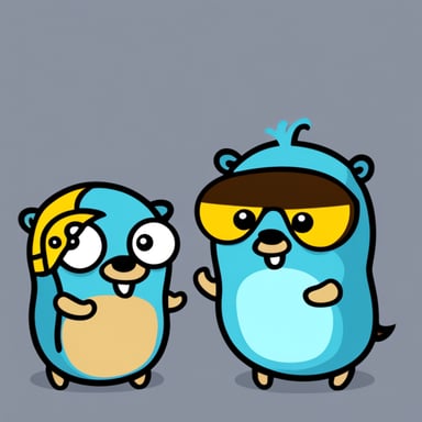 Go Blue Gopher vs JavaScript fight