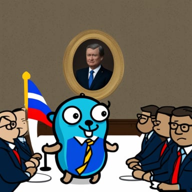Go blue gopher and Russian President