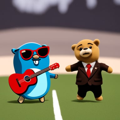 Go blue gopher and Russian President