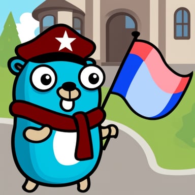 Go Blue Gopher and the Russian flag
