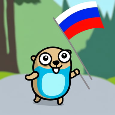 Go Blue Gopher and the Russian flag