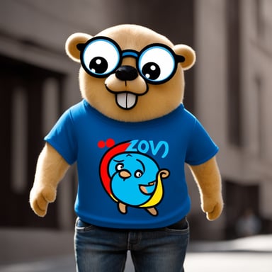 Go Blue Gopher wearing a ZoV T-shirt
